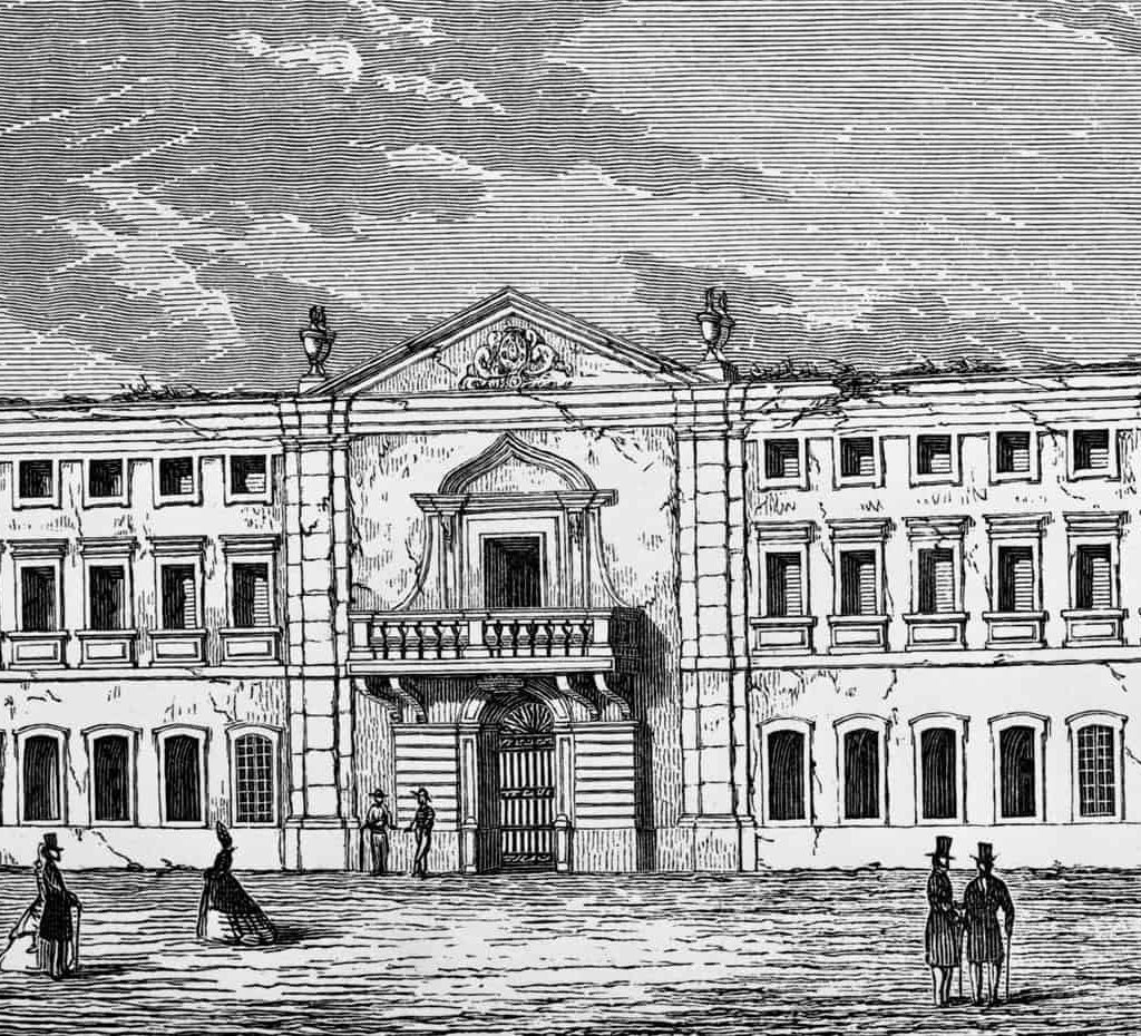 Palais de l'inquisition de Lisbonne après le tremblement de terre de 1755