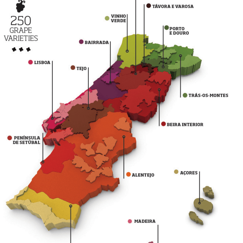 Carte des Vins de la région de Lisbonne et du Portugal