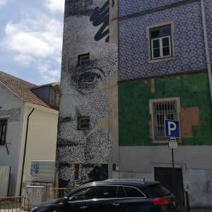 Street art à Graça de Eime, rendant hommage à la poète Sophia de Mello Breyner