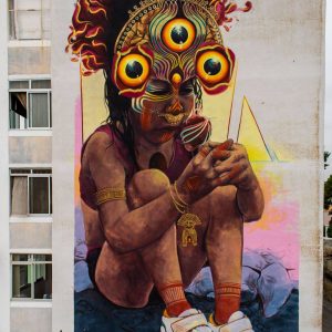 Gleo, street artiste dans le quartier de Marvila à Lisbonne