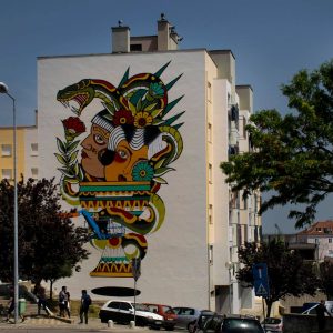 Miguel Brum, street artiste dans le quartier de Marvila à Lisbonne