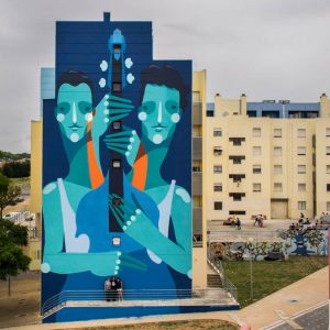 Zesar Bahamonte, street artiste dans le quartier de Marvila à Lisbonne
