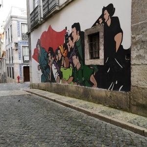 Street art d'Antonio Alves & Rigo dans le quartier de Bairro Alto à Lisbonne