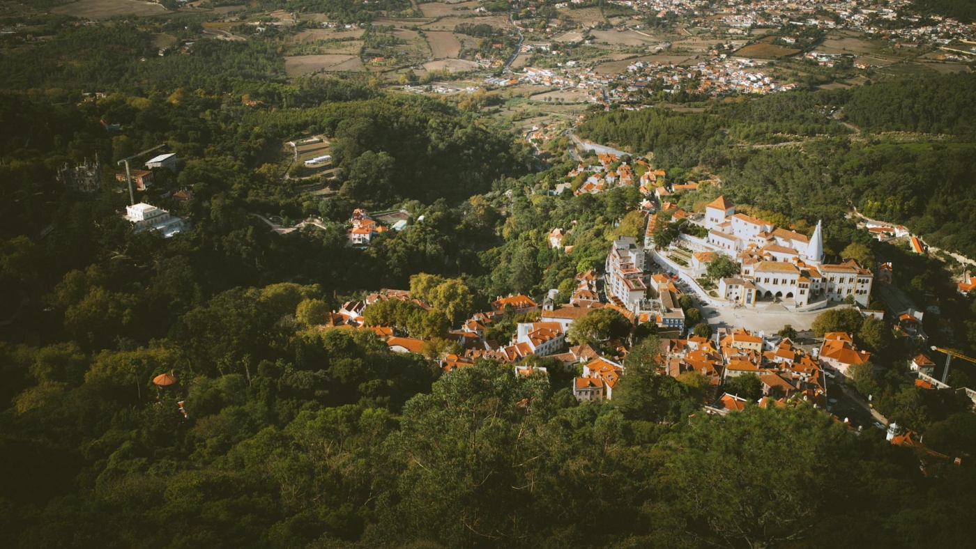 aerial view of sintra s scenic landscape portugal