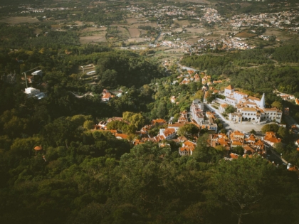 aerial view of sintra s scenic landscape portugal