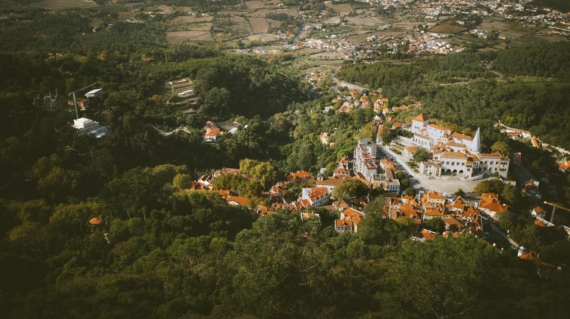 aerial view of sintra s scenic landscape portugal