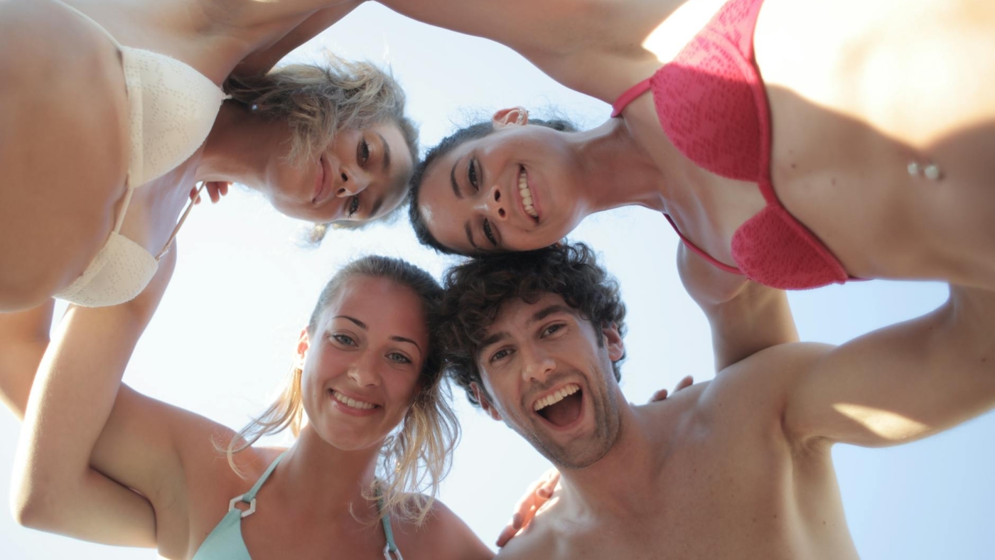 group of friends smilling