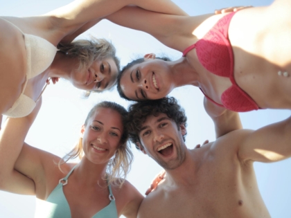 group of friends smilling