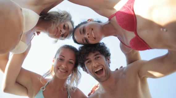 group of friends smilling
